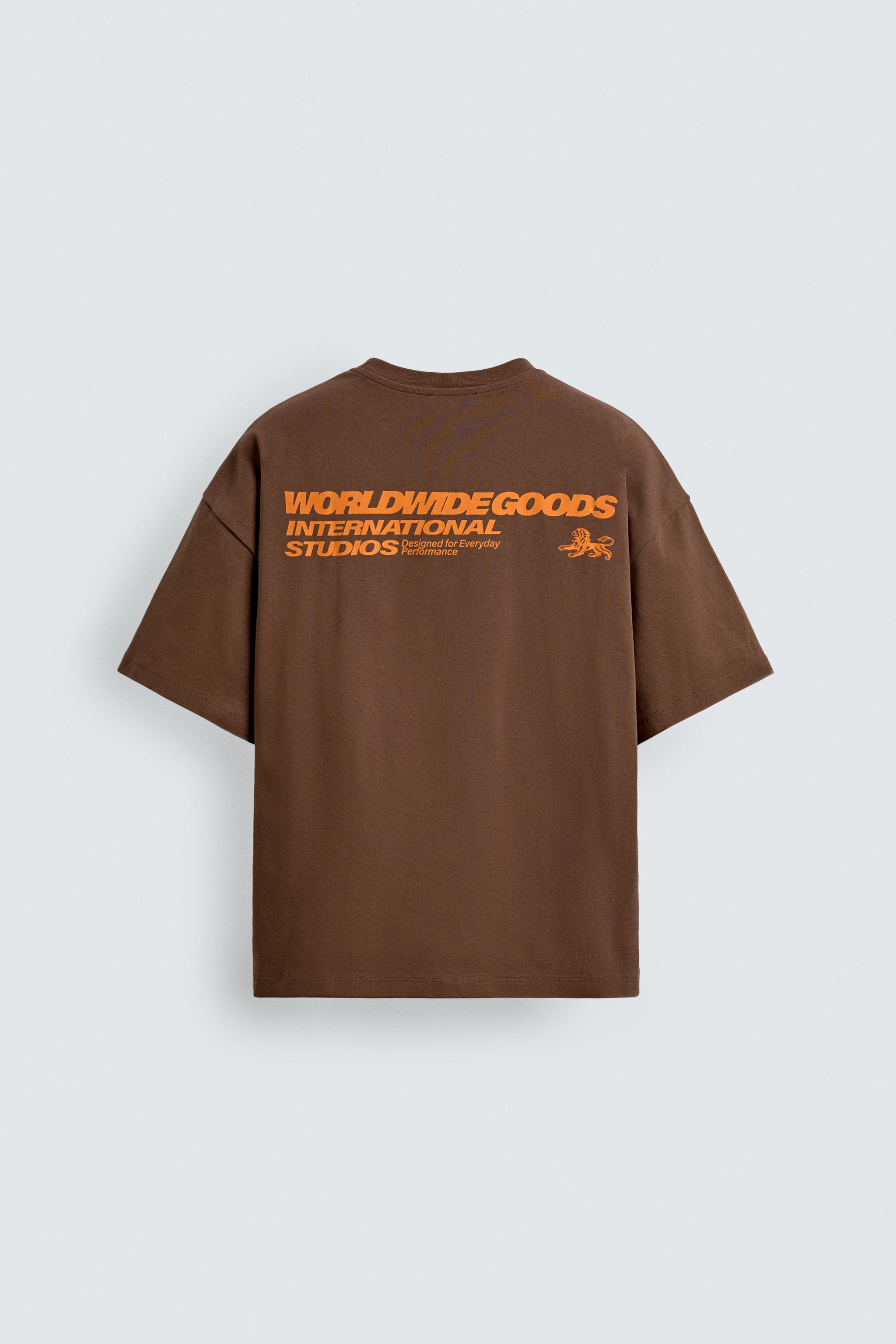 CONTRASTING TEXT PRINT T-SHIRT